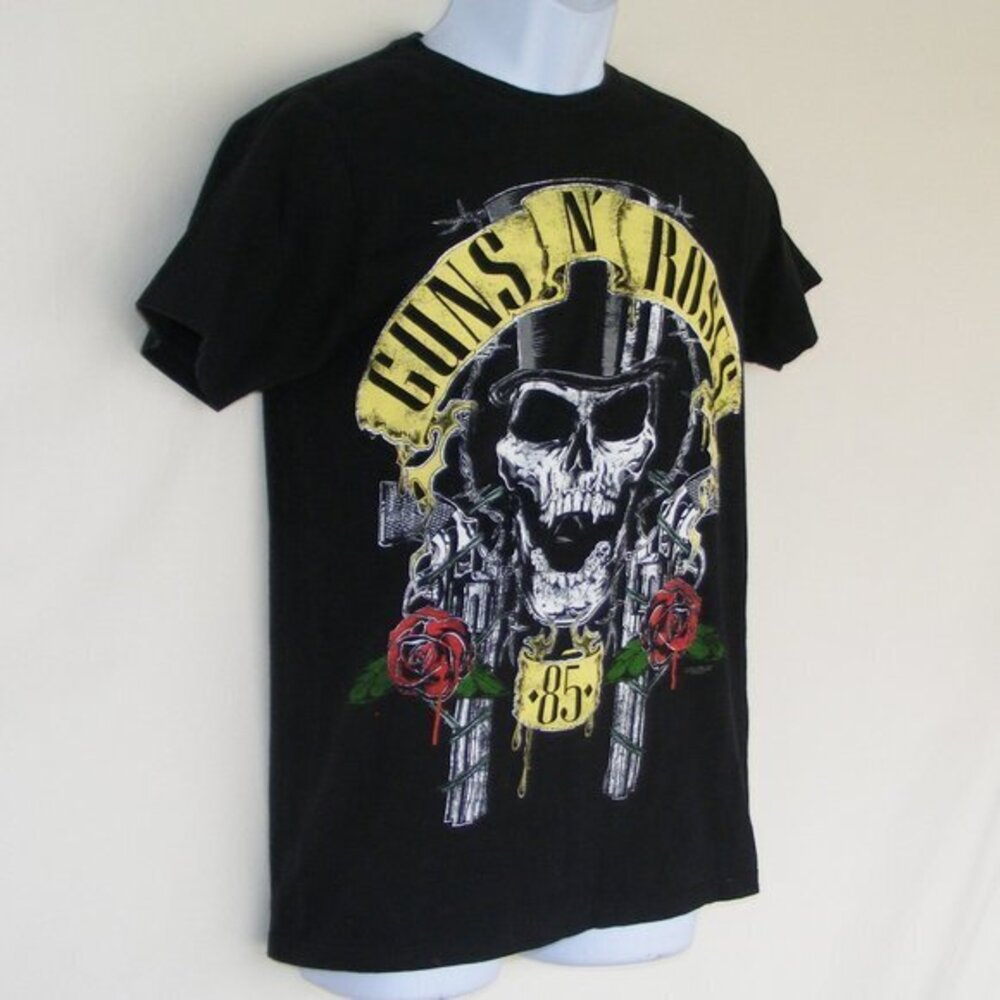 GUNS N ROSES Tshirt, M, 1985 Reissue, Skull/Hat, Black, short sleeve, crew neck - Picture 3 of 6